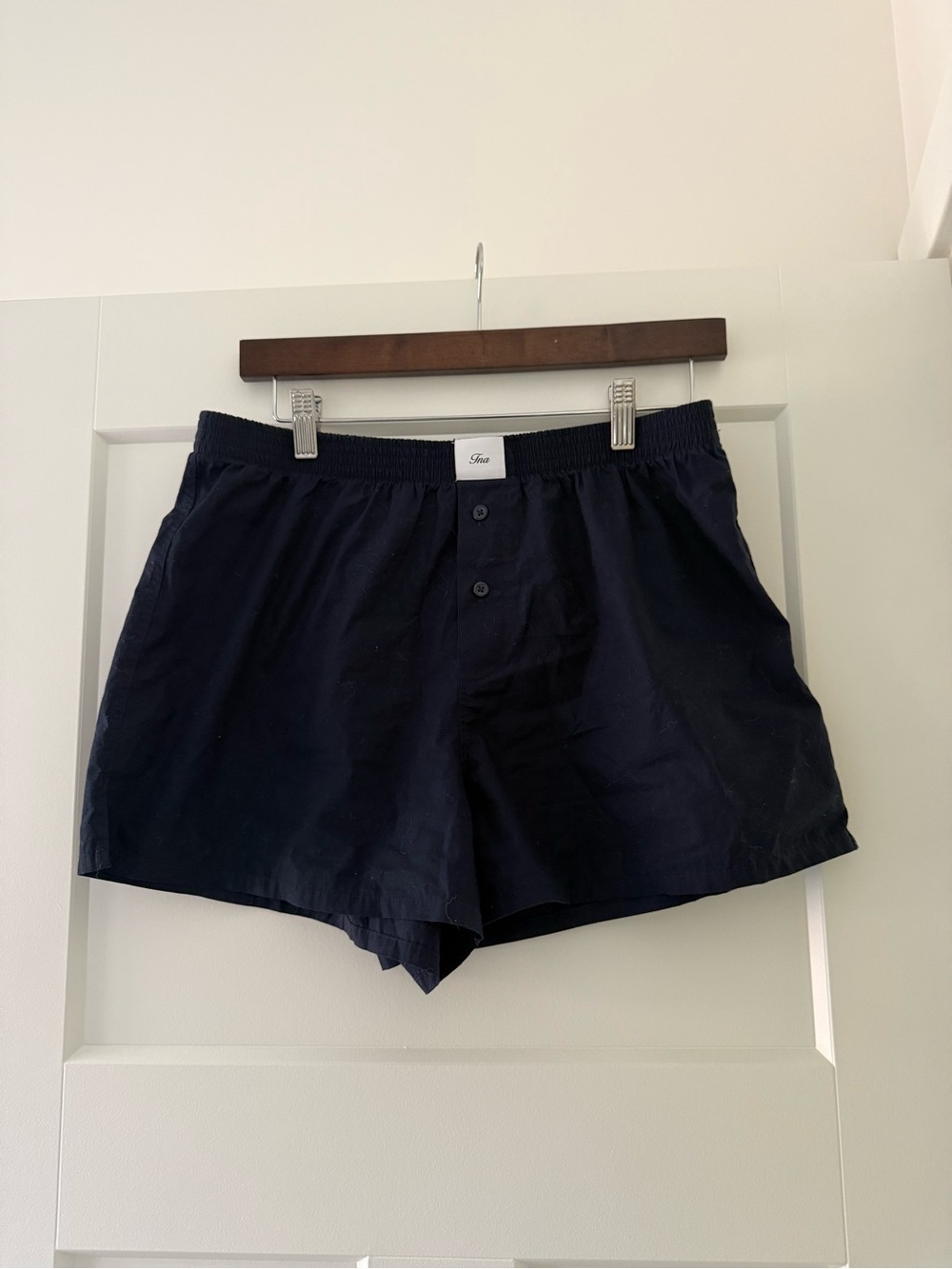 TNA Men's Navy Flat Front Elastic-Waist Shorts